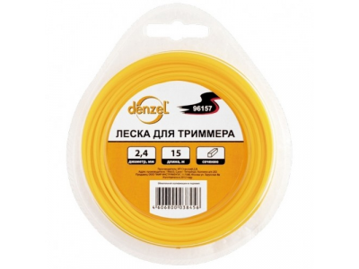 Леска для триммера квадратная, 1,3мм х 15м// Denzel //Россия