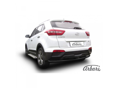 Защита заднего бампера Arbori d57 радиусная HYUNDAI Creta 4WD 2016-