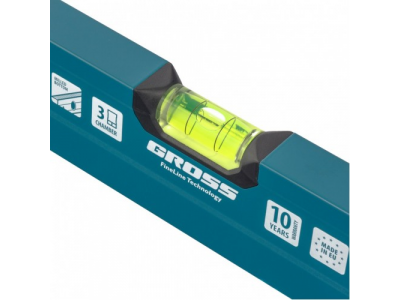 Уровень алюминиевый, 800 мм, 1 рукоятка, фрезеровка, 3 глазка, Prazision Gross