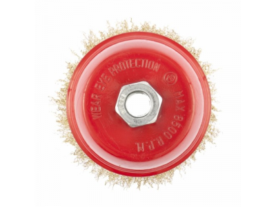 Щетка для УШМ, 75 мм, М14, "чашка", латунированная витая проволока// MATRIX