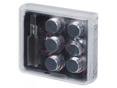 Набор для ремонта масляных пробок М20х1,5, кейс, 19 предметов, МАСТАК