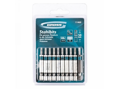 Набор бит TORX 15х50, сталь S2, 10 шт //GROSS