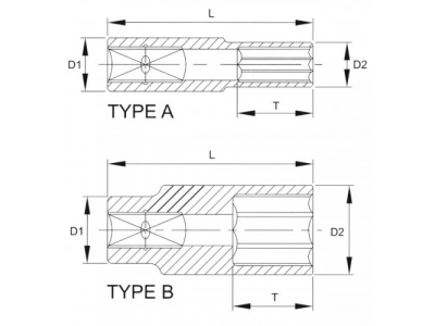 Головка торцевая глубокая 6гр. 3/8" 24мм