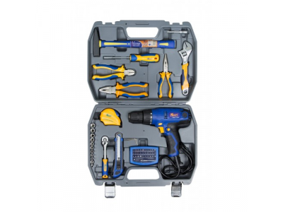 Набор инструментов с сетевым шуруповертом 58 предметов