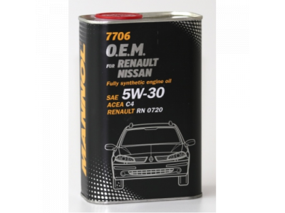 MANNOL 7706 O.E.M. 5W-30 for Renault Nissan 1L metal